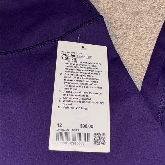 NWT Lululemon Wunder Train High Rise Tight 28” Dark Court Purple W5DJ0S - Picture 4 of 5